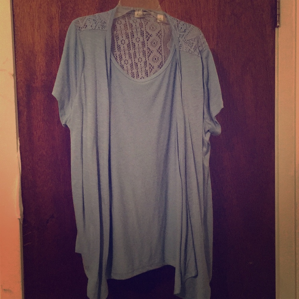 Two piece Baby Blue Lace Blouse